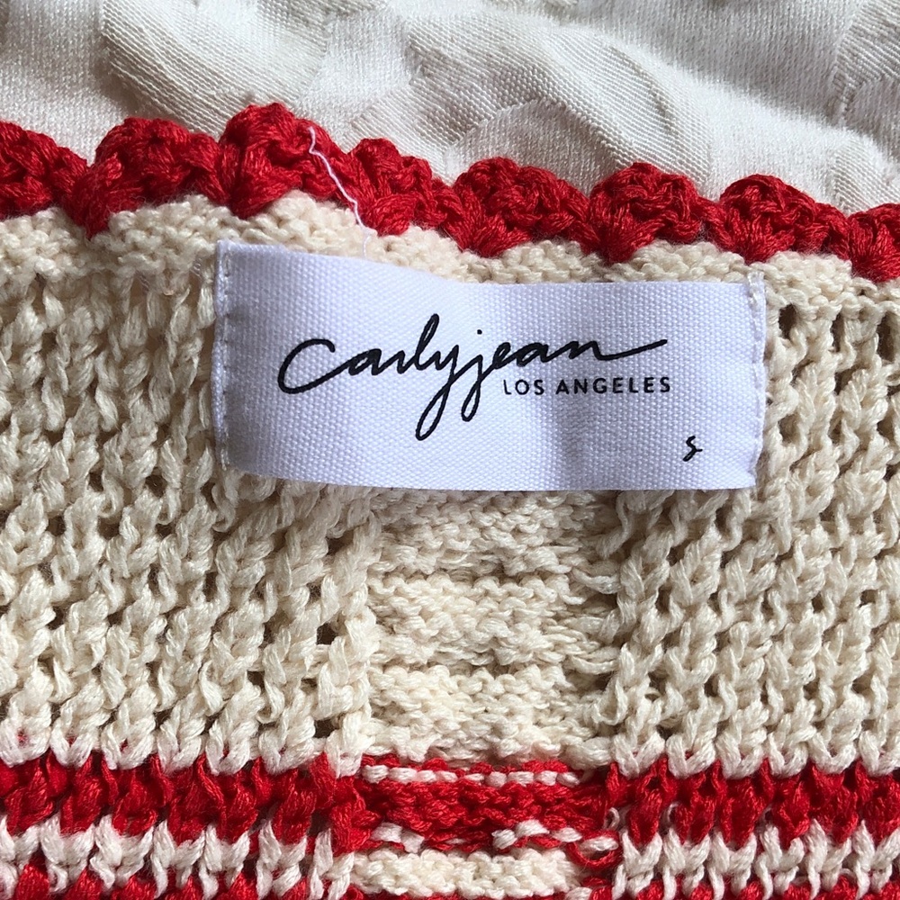 Carly Jean Los Angeles Red and Cream Sweater - Picture 2 of 4